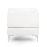 Christopher Knight Home® - Noble House - Beamon Contemporary Fabric Chaise Lounge, Ivory and Silver