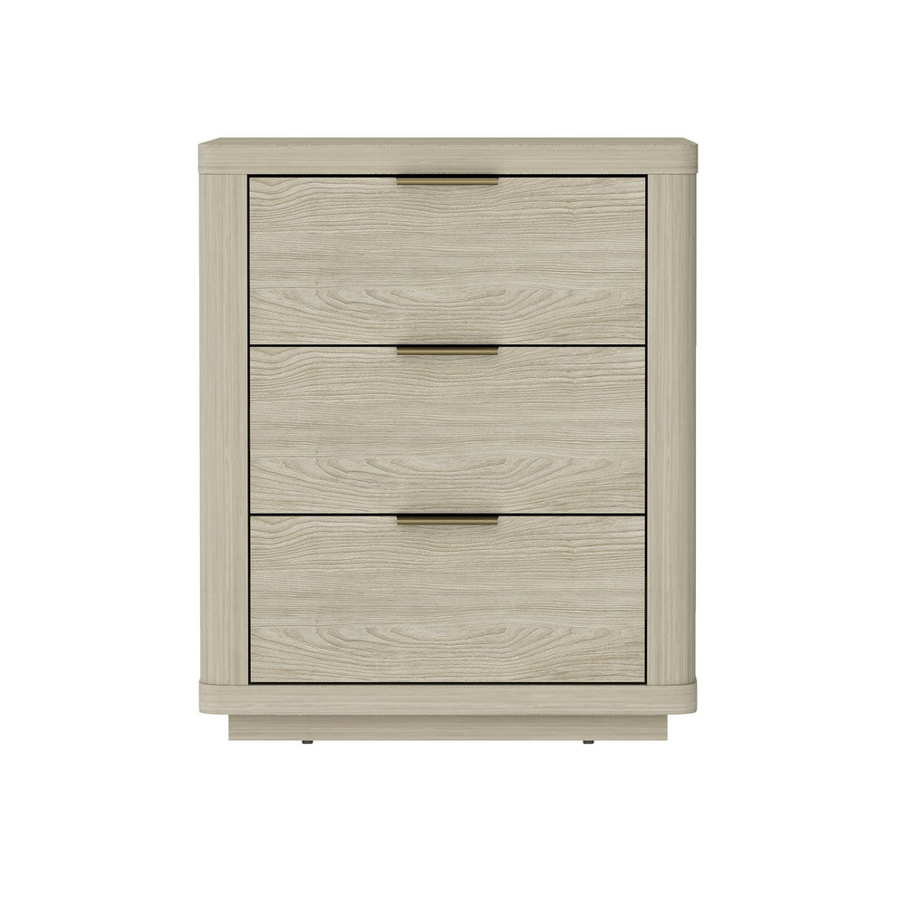 English Elm Evelyn 20" Nightstand: Modern 3-Drawer Design In Natural Finish For Stylish Bedroom Storage Solutions B365P398517