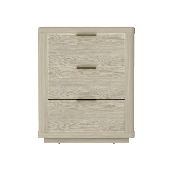 English Elm Evelyn 20" Nightstand: Modern 3-Drawer Design In Natural Finish For Stylish Bedroom Storage Solutions B365P398517