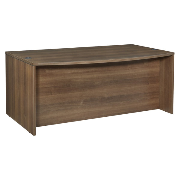 OSP Home Furnishings Napa Bow Front Executive Desk Shell with Scratch Resistant Surface for Modern Offices NAP-89-PCW