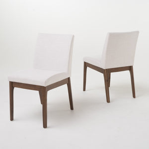 English Elm Set of 2 Upholstered Dining Chairs Rubberwood Legs Minimalist Modern Seating N759P288155K