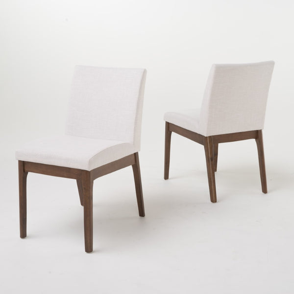 English Elm Set of 2 Upholstered Dining Chairs Rubberwood Legs Minimalist Modern Seating N759P288155K