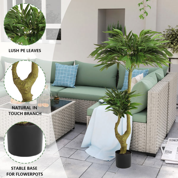 English Elm 5ft Artificial Willow Silk Faux Tree Cascading Branches for Living Room or Office W2945P278499