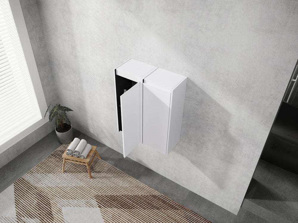 English Elm 12" Bathroom Side Cabinet - Sleek Wall-Mounted Design With Soft-Close Doors For Organized Storage W999S00278
