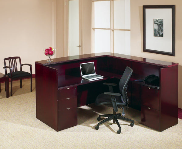 OSP Home Furnishings Kenwood Reception Station Spacious Commercial Desk with Modular Design for Professional Lobbies KENMAH-TYP19