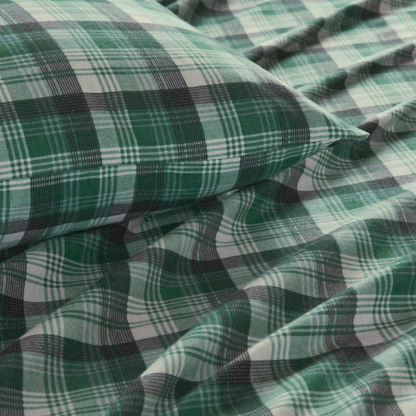 English Elm 4 Pcs Cozy Green Plaid Full Sheet Set – Soft 100% Cotton Flannel For Warmth & Everyday Comfort B035P319784