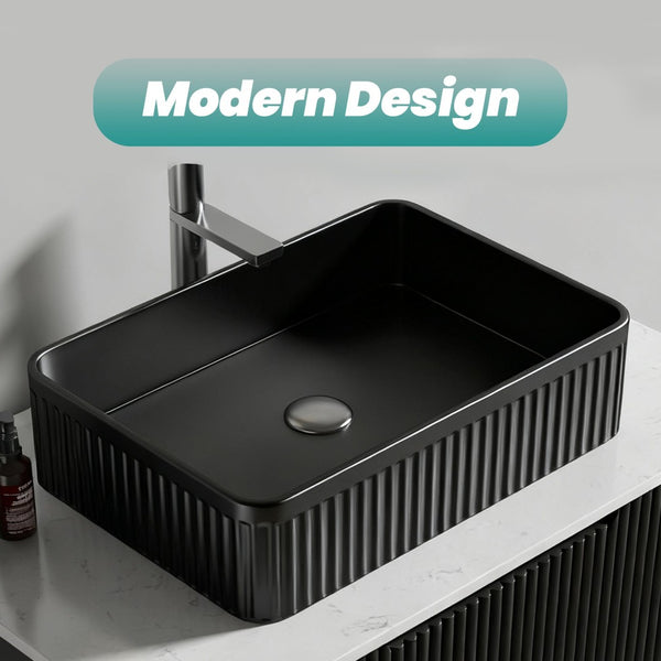 English Elm Bb17, Glossy Black Ceramic Vessel Basin for Modern Bathroom Vanity Countertop W1865P356025