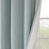 SunSmart Maya Casual Printed Heathered Blackout Grommet Top Curtain Panel SS40-0037 Dusty Seafoam