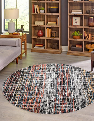 Unique Loom Aramis Oliver Machine Made Tribal Rug Multi, Black/Ivory/Rust Red/Light Blue/Light Brown/Beige 7' 1" x 7' 1"