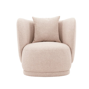 English Elm Siri Upholstered Lounge Chair Wheat — Pine Frame, Linen Weave, High-Density Foam, Accent Pillow, 440lb Capacity B365P398030
