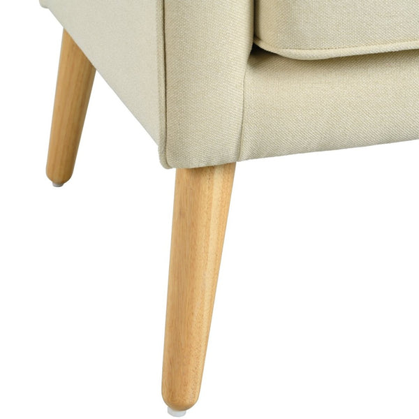 English Elm Mid-century Modern Accent Chair Tufted Polyester Upholstery Tapered Birch Legs N767P419113B