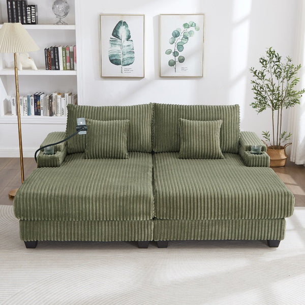 English Elm Swivel Barrel Accent Chair Chenille Tufted Round Club Seat for Living Room Lounge Green N719S002270F
