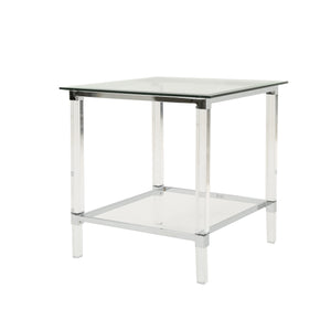 English Elm Christopher Knight Home® - SQUARE Clear Acrylic & Tempered Glass End Table — Modern 24" Square Accent Table, Durable Iron Frame 61528.00