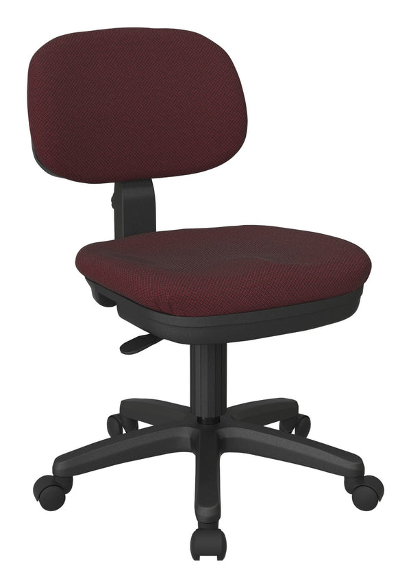 OSP Home Furnishings Basic Task Chair with Pneumatic Height Adjustment and Lumbar Support for Home Office Wine SC117-298