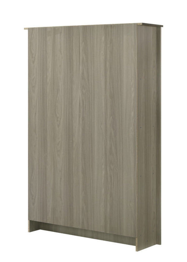 English Elm Nilda Two-tone Gray Oak Bookcase with Open Shelves and Concealed Cabinet Storage B2749S00224