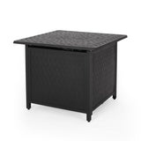 Christopher Knight Home® - Noble House - Aspen Outdoor Square Aluminum Fire Pit, Matte Black