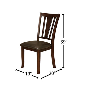 English Elm Set of 2 Padded Leatherette Dining Chairs Espresso Finish — Comfort Seats, Stylish Transitional Back Design, Durable B016P156356