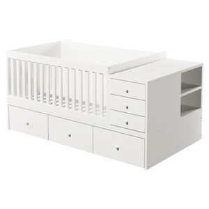 English Elm Convertible Crib Daybed with Changing Table Six Drawers Pine Wood Nursery Frame FF00001AAW