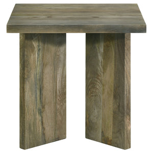English Elm Donovan Rustic Mango Wood End Table - Square Accent Piece With Natural Finish For Modern Homes B062P299879