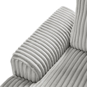 English Elm 129" Oversized Sectional Sofa U-Shaped Corduroy Chaise Lounge with Curved Armrests Plush Foam Comfort Grey N719S001690E