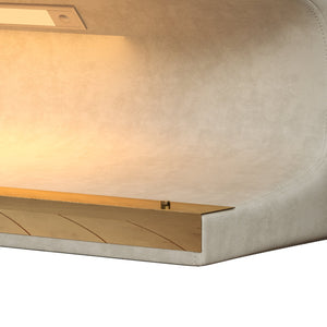 English Elm Entryway Leather Upholstered Bench with Motion-Sensing LED Light, Metal Legs, Modern Minimalist Design Beige W2361P178944