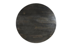 English Elm Six Legs Premium Round Coffee Table Dark Gray Solid Wood 63x63x19in Sturdy 6-Leg Rustic Handmade Finish B024P304048