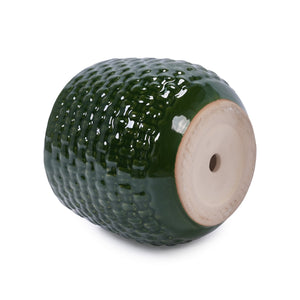 English Elm 3 Pieces Ceramic Flowerpot Set - Elegant Dark Green Planters For Garden, Patio & Indoor Spaces W3273P321559