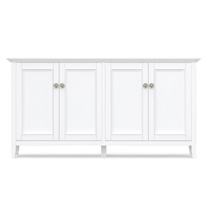 English Elm Amherst Shaker Pine Sideboard Wide Four Door Storage Cabinet for Dining Hallway White B136P481649