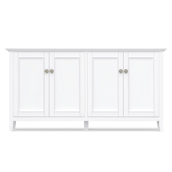 English Elm Amherst Shaker Pine Sideboard Wide Four Door Storage Cabinet for Dining Hallway White B136P481649