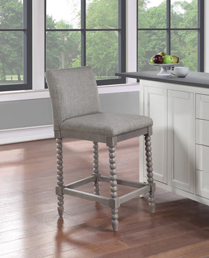OSP Home Furnishings Abbott 26" Spindle Stool Dove / Brushed Grey