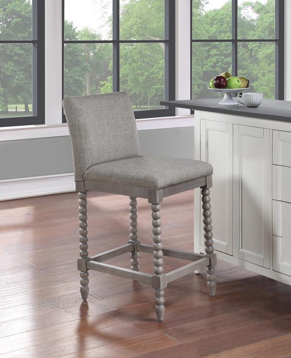 OSP Home Furnishings Abbott 26" Spindle Stool Dove / Brushed Grey