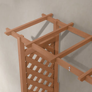 English Elm Outsunny Raised Garden Bed With Trellis For Climbing Plants, Stylish Outdoor Wood Planter Box 71" W2225P174410-GIGA