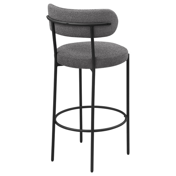 English Elm Concord Grey Boucle Bar Chair Set of 2 — Curved Back, Foam Cushioning, Ring Footrest, Modern Comfort B062P299855