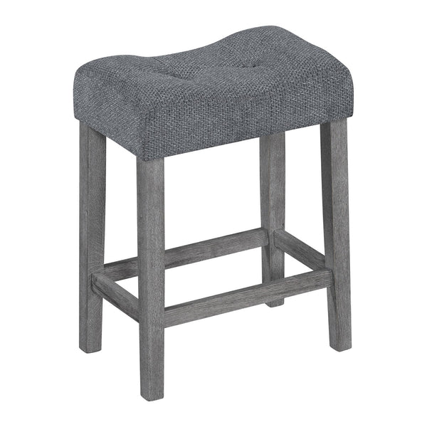 English Elm Bar Industrial Bar Table Set with Power Outlet and Upholstered Chairs, Space-Saving Dining Hub Gray W487P333507