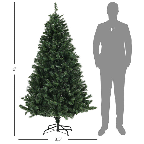 English Elm Homcom 6Ft Artificial Christmas Tree With 1000 Tips, Auto-Open Design For Easy Holiday Decor Setup W2225P229282
