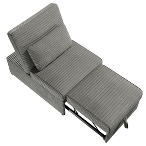 English Elm Contemporary Cozy Convertible Sleeper Sofa Chair with Tufted Corduroy Seat, Pull-Out Bed & Pillow Included Smoke 32 L x 16.5 W x 44 H B011P281838