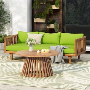 English Elm Christopher Knight Home® - Patio Claremont 3-Seater Daybed & Acacia Wood Coffee Table Set For Stylish Outdoor Comfort P1 N770P234486T_66327.00GRN-GIGA