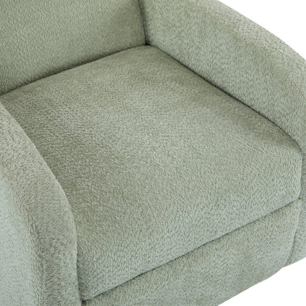 English Elm 360 Swivel Glider Recliner with Solid Wood Base Contemporary Upholstered Lounge Chair Light Green N771P363407L