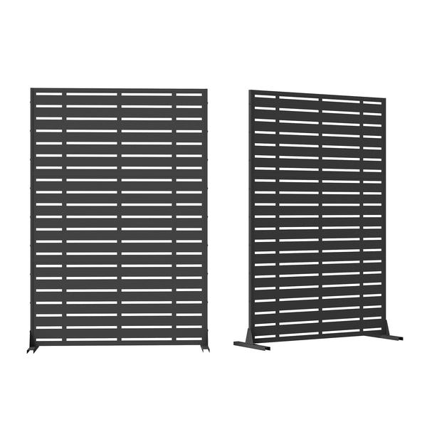 English Elm Outdoor Privacy Screen Freestanding - Weather-Resistant Metal Frame & Fade-Proof Resin Panels, Stable W1859P339186