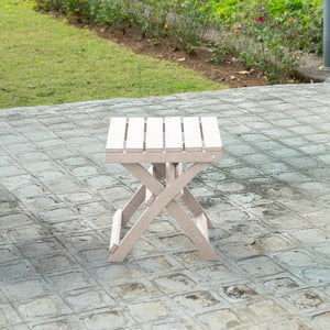 English Elm Seaview Recycled Hdpe Outdoor Folding Side Table Uv Resistant Patio Deck Use Ivory B2745P409719