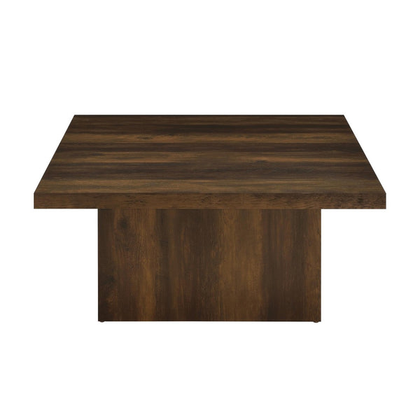 English Elm Square Engineered Wood Coffee Table with Pedestal Base for Modern Living Rooms B016P473295