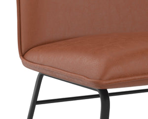 Sunpan HUXLEY Banquette in Hazelnut Faux Leather - Mid-Century Modern Design for Stylish Seating Solutions 109150