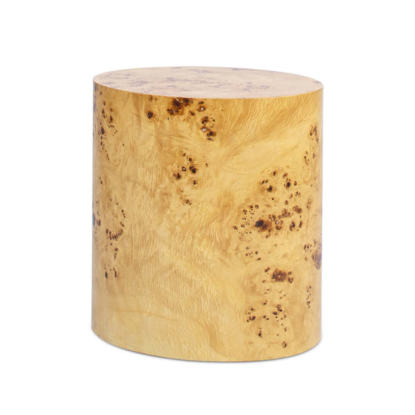 English Elm Jennifer Taylor Home - Nebula 20" Accent Oval Pillar Side Table - Modern Warm Brown Burl Wood With Stylish Open Frame Design B2719P238138