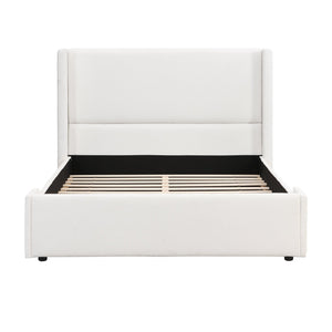 English Elm Christopher Knight Home® - Elegant White Upholstered Bed With Tall Wingback Headboard, Luxurious Comfort For Queen Size Rooms N769P263518Q