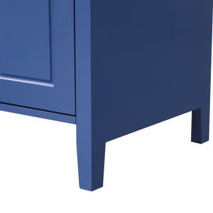 English Elm 24" Modern Bathroom Vanity with Ceramic Sink, Solid Wood & MDF Cabinet, Two Drawers, Shelf Blue N725P245273C