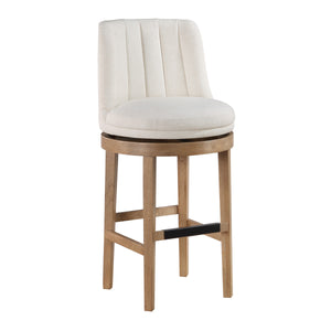 OSP Home Furnishings Rowan - Set of 2 Swivel Barstool Linen/Medium Oak