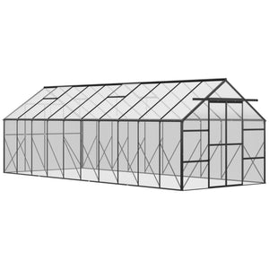 English Elm Practical Walk-in Greenhouse with Aluminum Frame and Uv Polycarbonate Panels for Gardens T3971S00165
