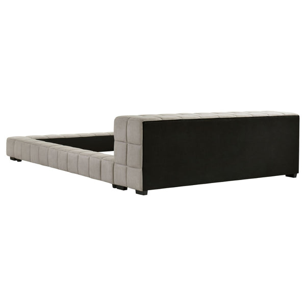 English Elm Kinsley Channel Tufted Platform Bed Low Profile Upholstered Frame for Modern Bedrooms B062S01680