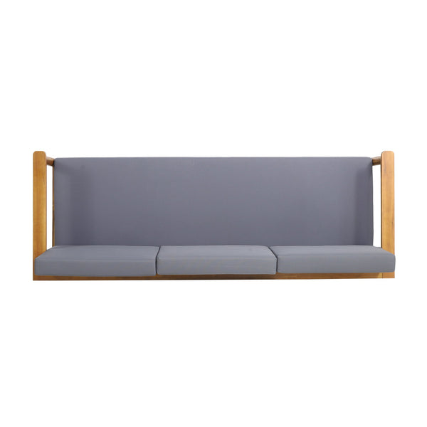 English Elm Christopher Knight Home® - GAVIN Dark Grey 3-Seater Sofa - Acacia Wood Frame, Water-Resistant Cushions, Slat Design, 76.5" 67310.00DGRY
