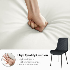 English Elm Black Pu Leather Dining Chair Set Of 2 – Modern, Comfortable Seating With Durable Metal Legs T3967P379362